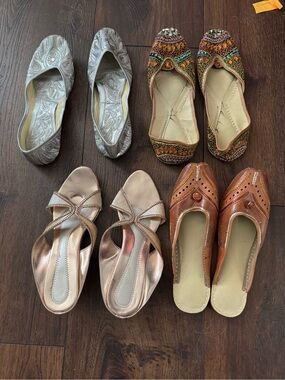 Women’s Metallic Rose Gold Slip-On Flats - Unbranded